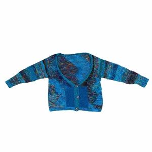 Multicolor Knit Cardigan Sweater